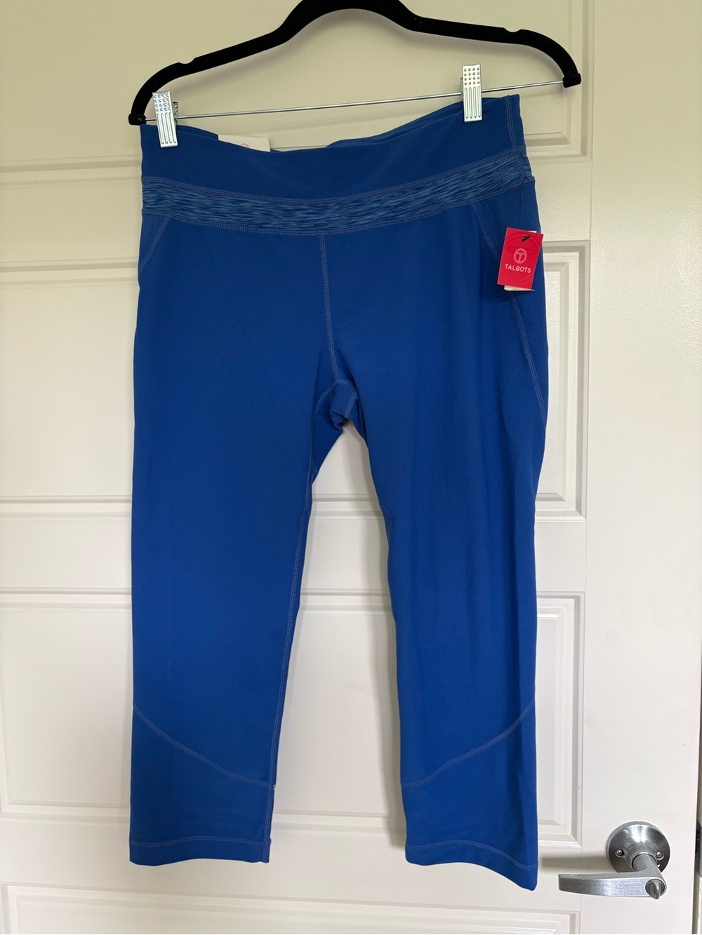 Talbots Bright Blue Cropped Active Leggings with Branded Tag